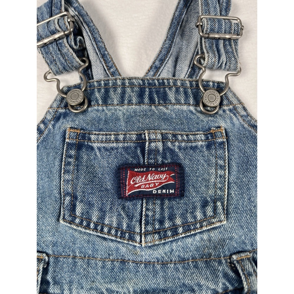 Old Navy Baby Denim Overalls Toddler 12-18 Months Vintage Y2K 2000s Blue Jean